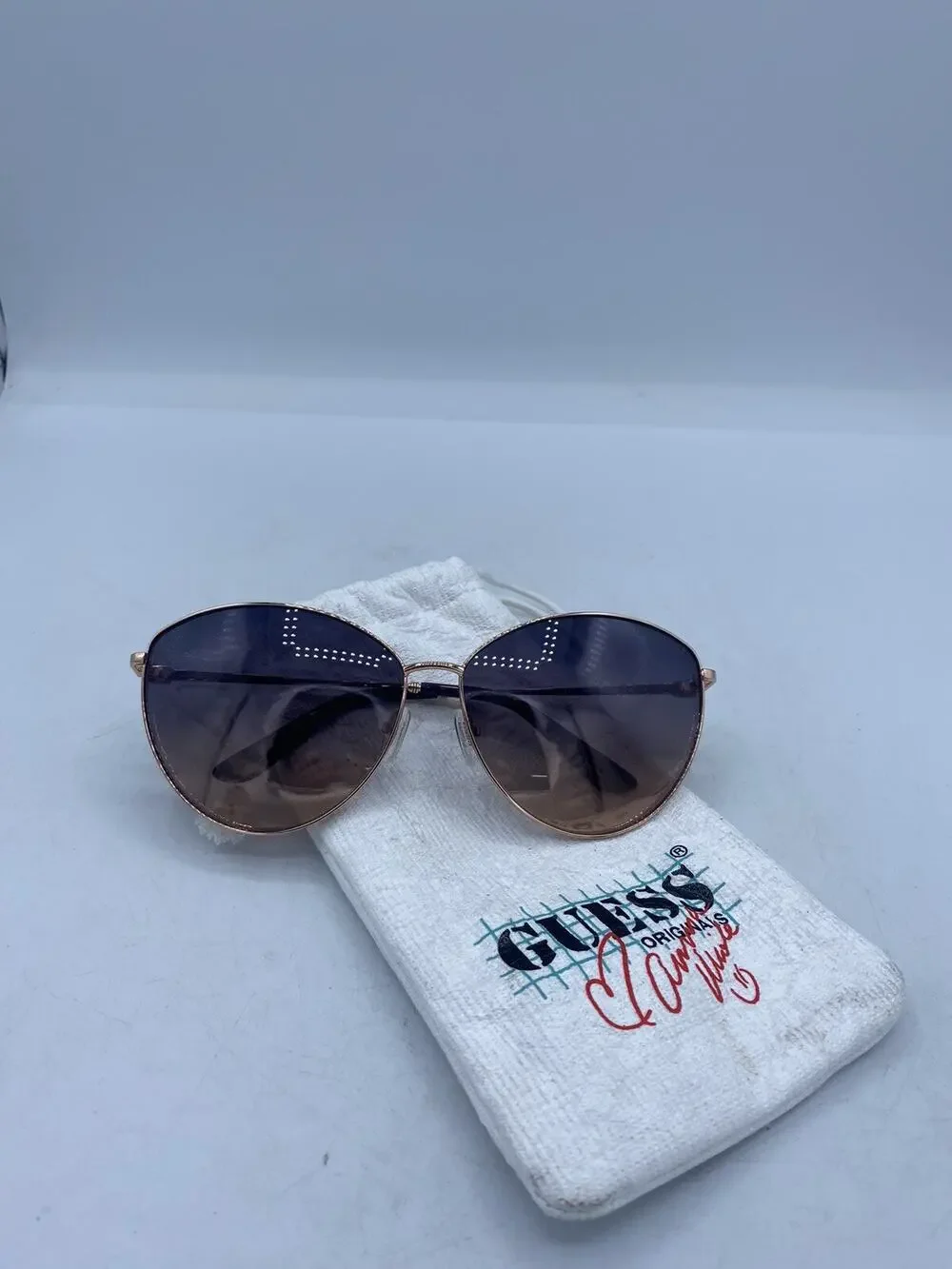 Guess GU7746 28Z White Print Rose Metal Sunglasses Frame 66 □ 14 135 +3